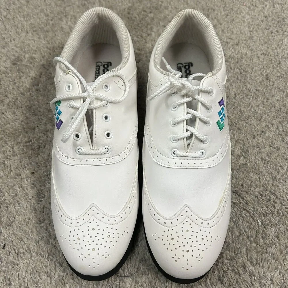 Footjoy Greenjoy Golf Shoes Women's 10 M White Metal‎ Spikes New W Defects